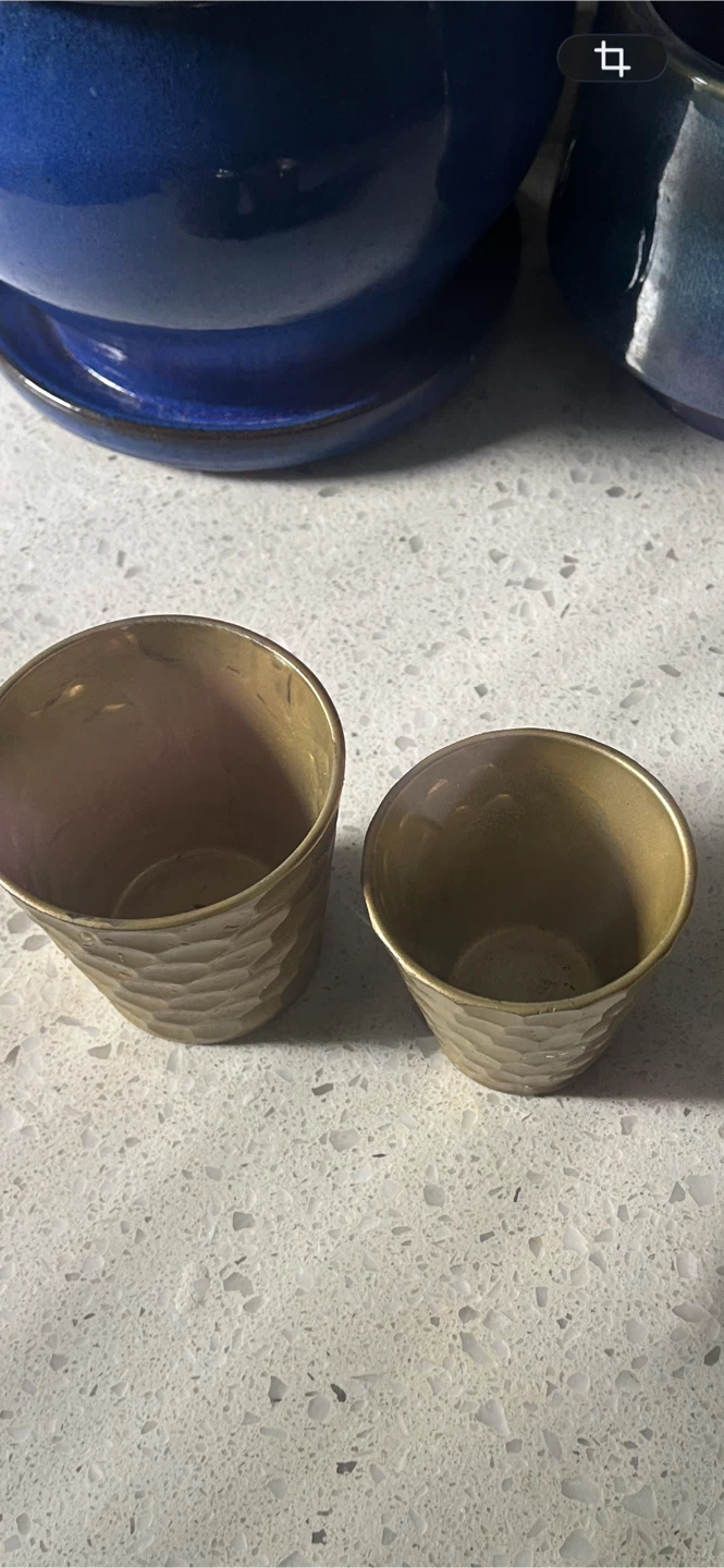 Set of 2 Hammered  Candle Holder/ Plant Pots - photo 4
