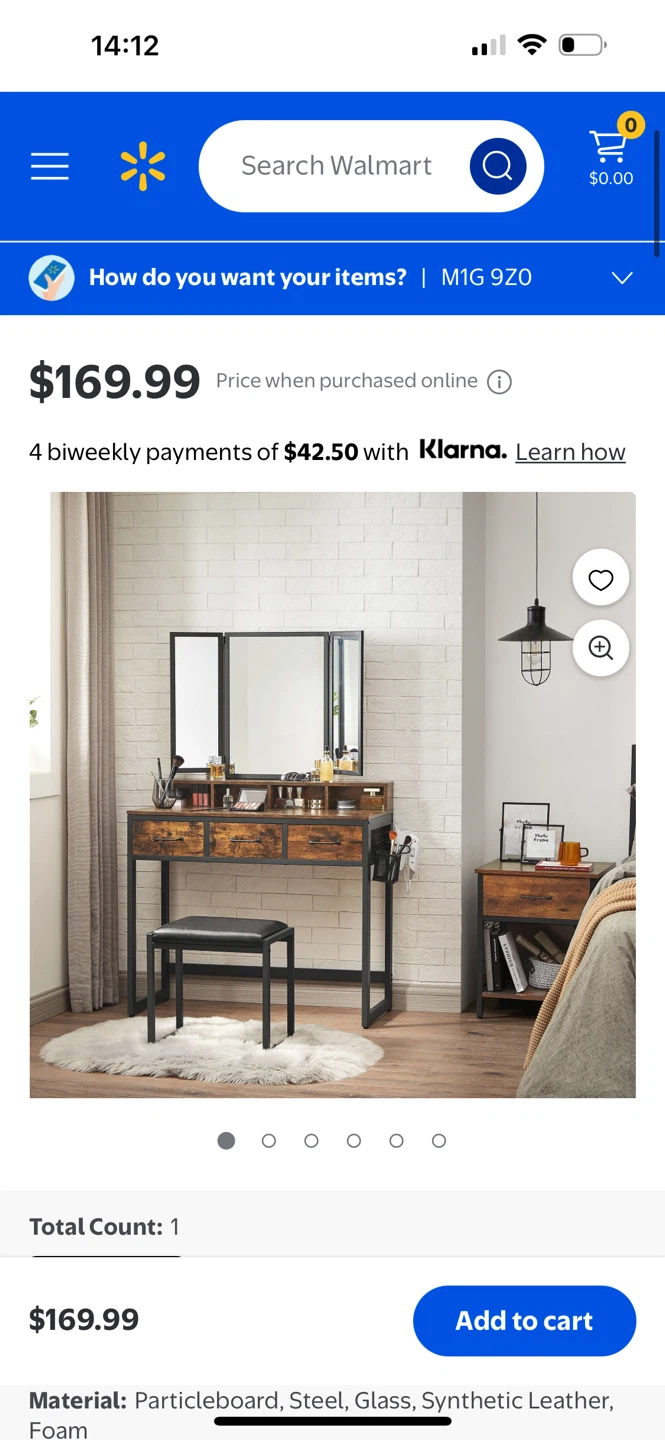 VASAGLE Vanity Set with Mirror and Stool - photo 2