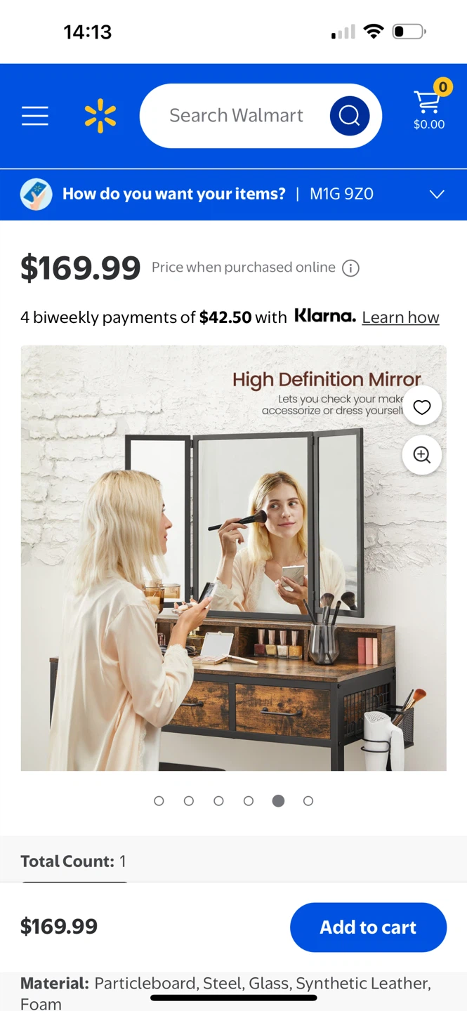 VASAGLE Vanity Set with Mirror and Stool - photo 4