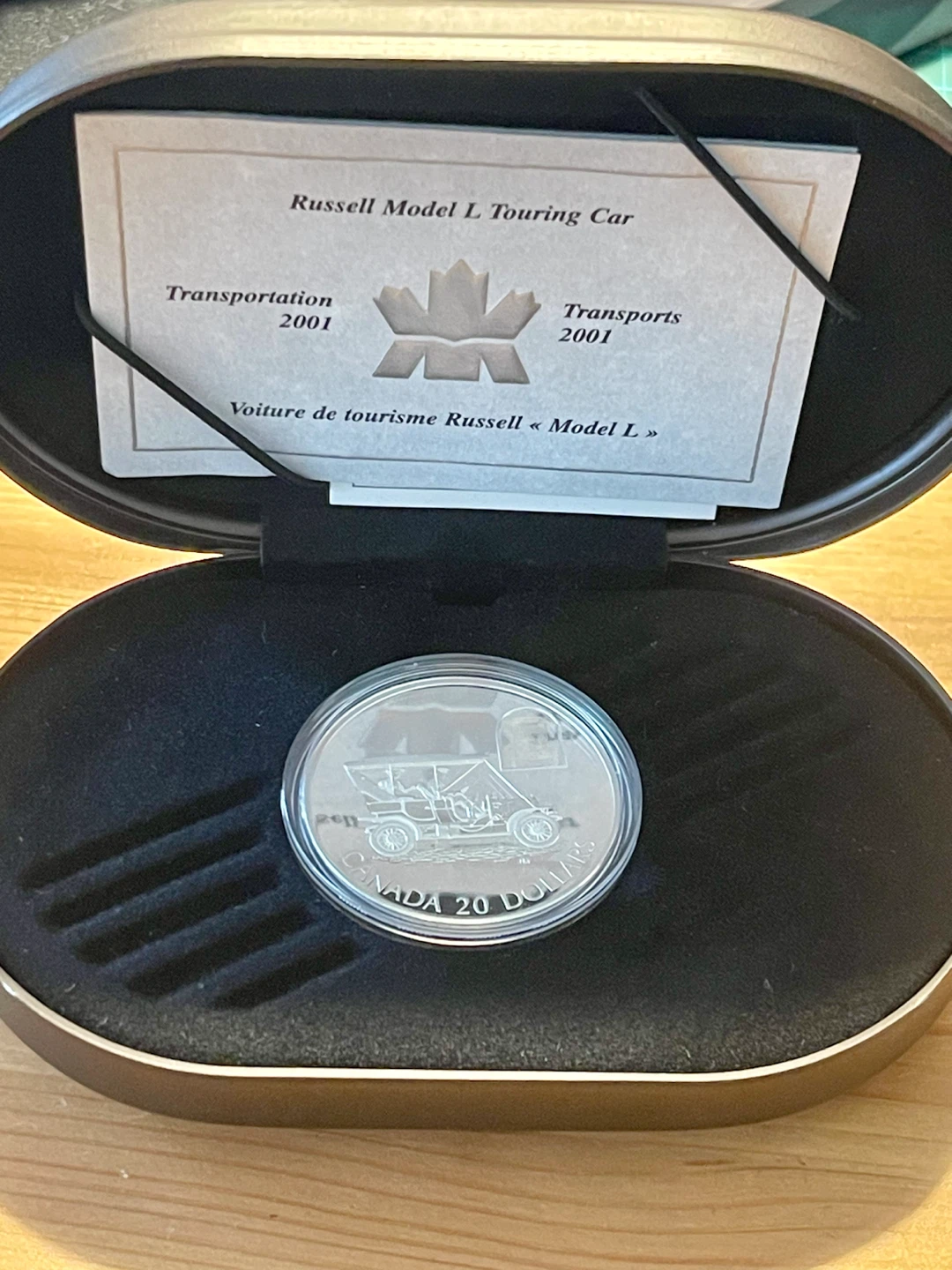2001 Canada 20 Dollar Russell Model L Touring Car Coin - photo 5
