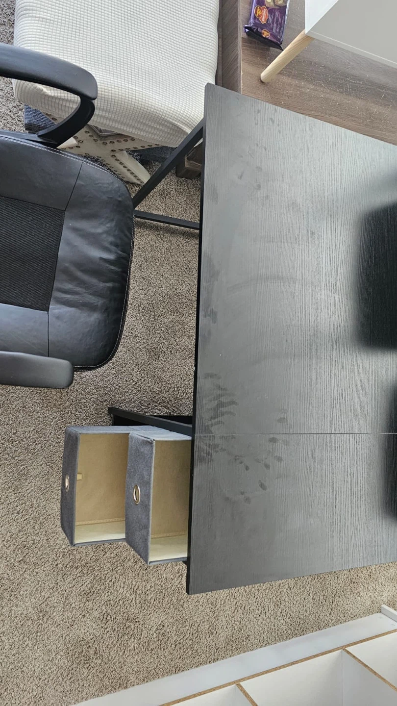 Black Desk with Storage Drawers - photo 2