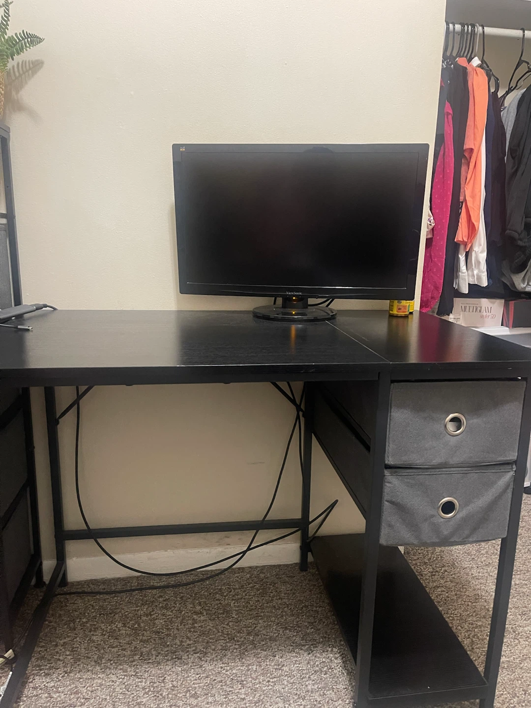 Black Desk with Storage Drawers - photo 3