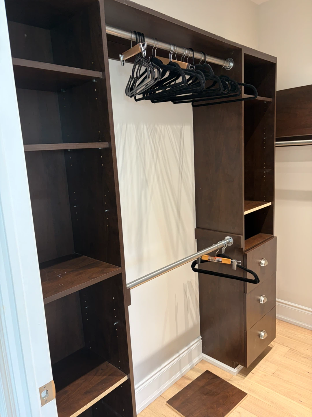 Custom Built-In Dark Wood Closet System - photo 2