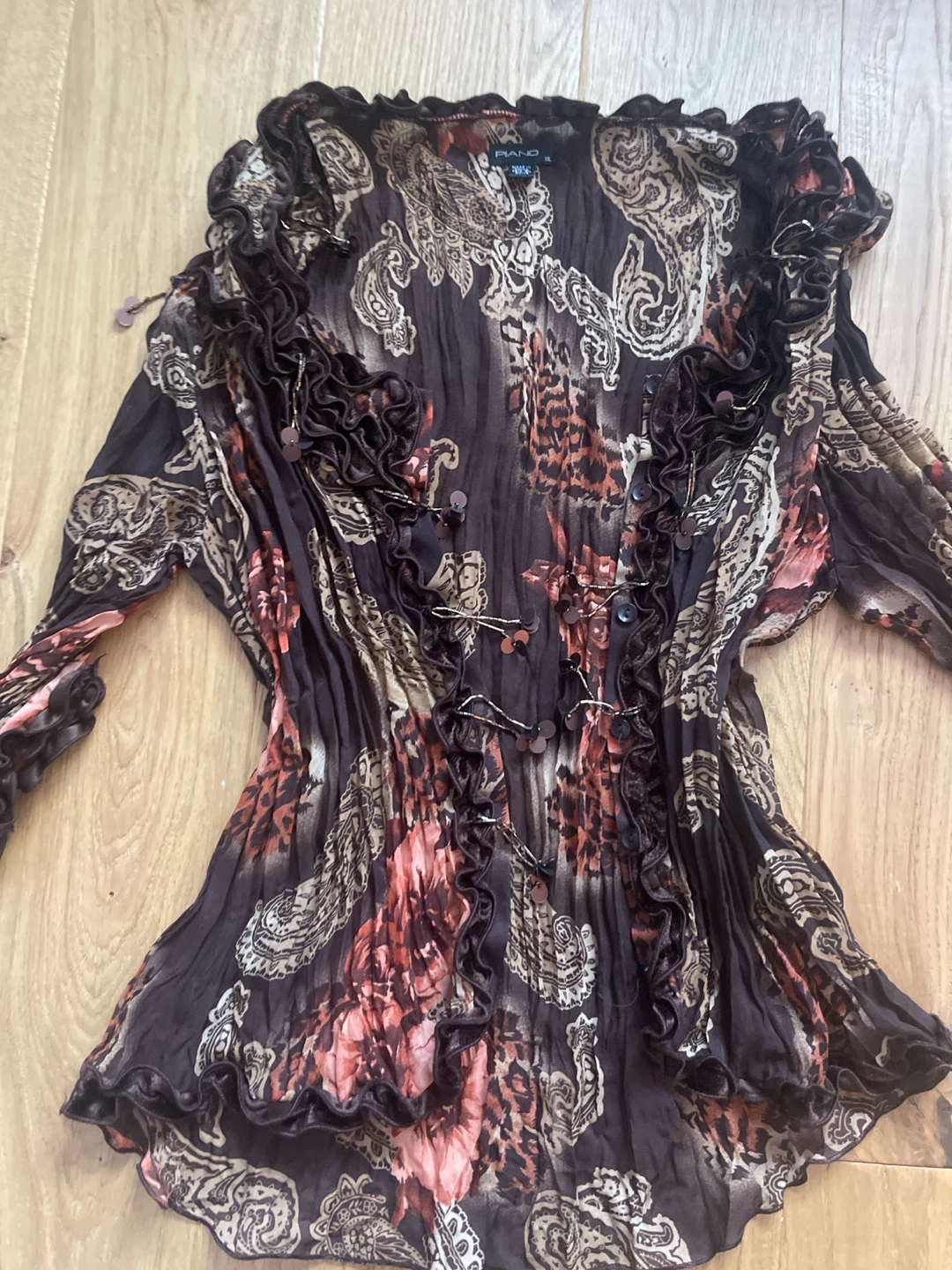 Whimsical Floral Print Ruffled Blouse - photo 3