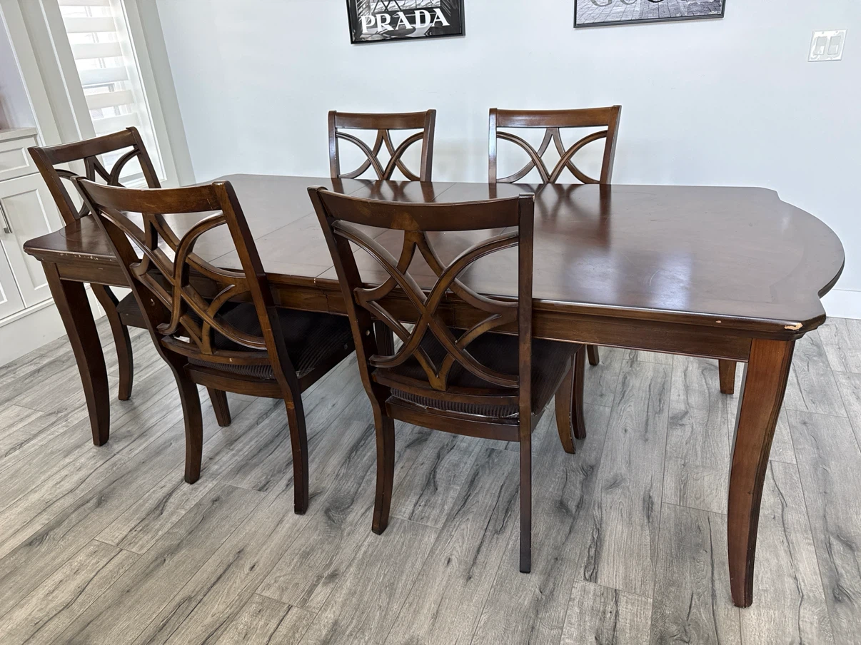 Wooden Dining Table and Chairs Set