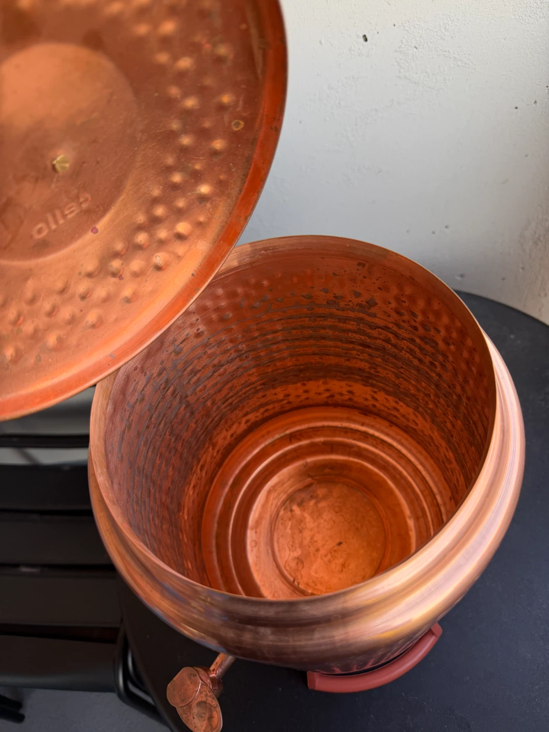 Hammered Copper Water Dispenser with Spigot and Stand - photo 2