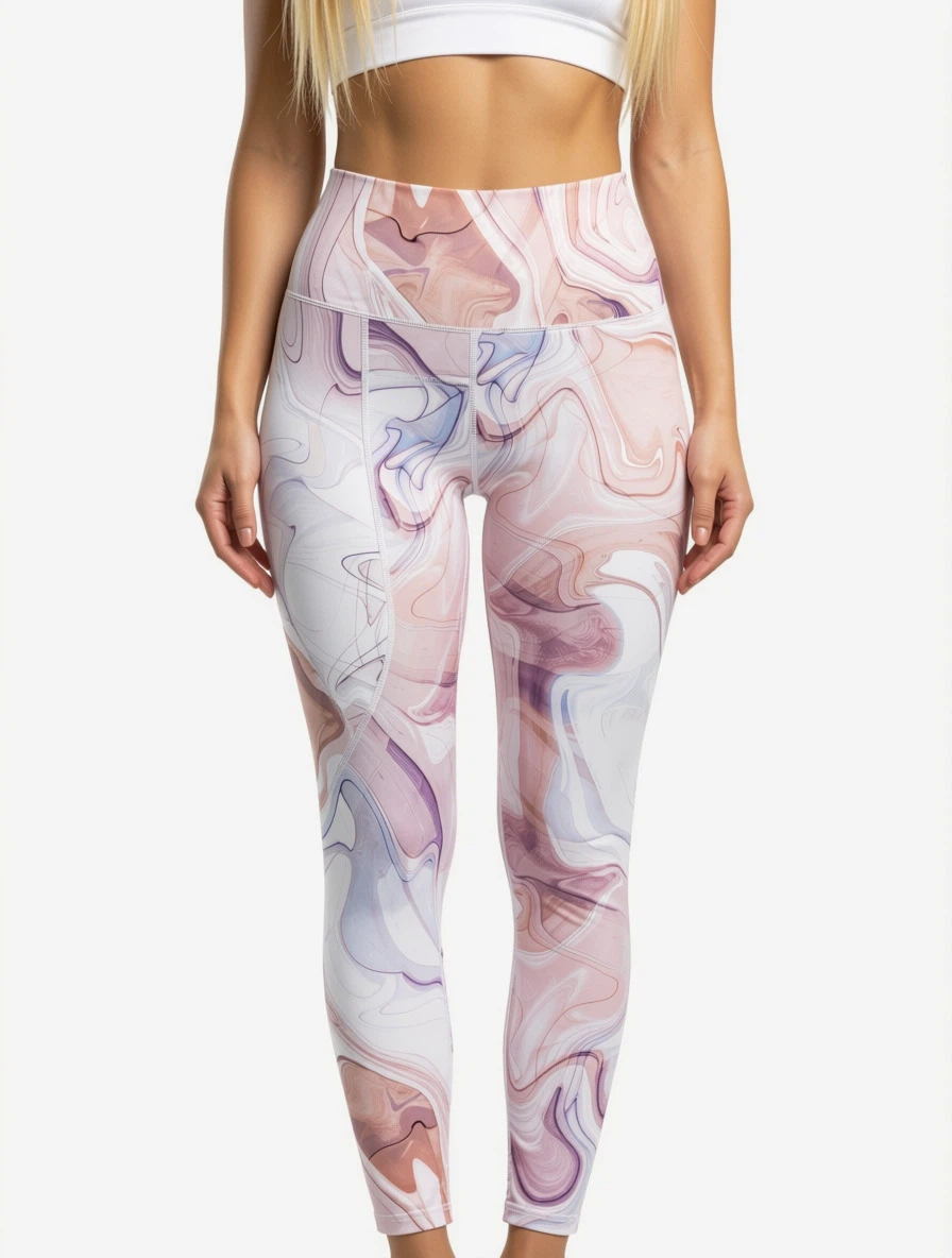 Marble Swirl Print Leggings