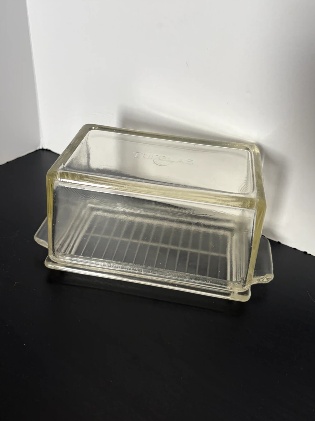 Tufglas Depression Era Butter Dish (chipped)