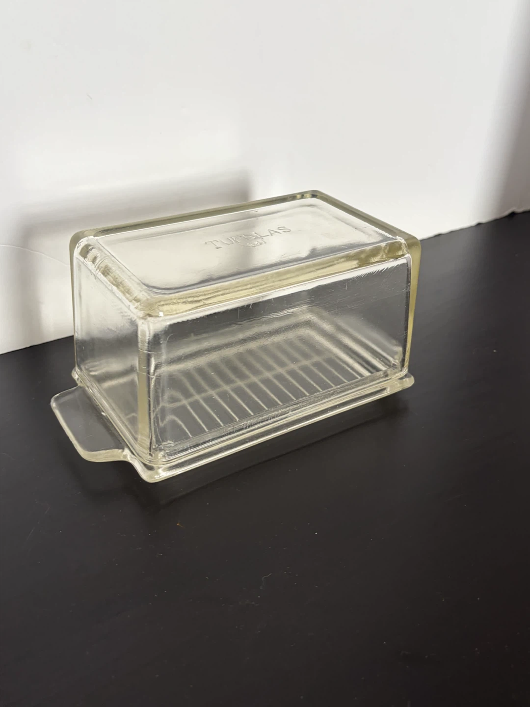 Tufglas Depression Era Butter Dish (chipped) - photo 2