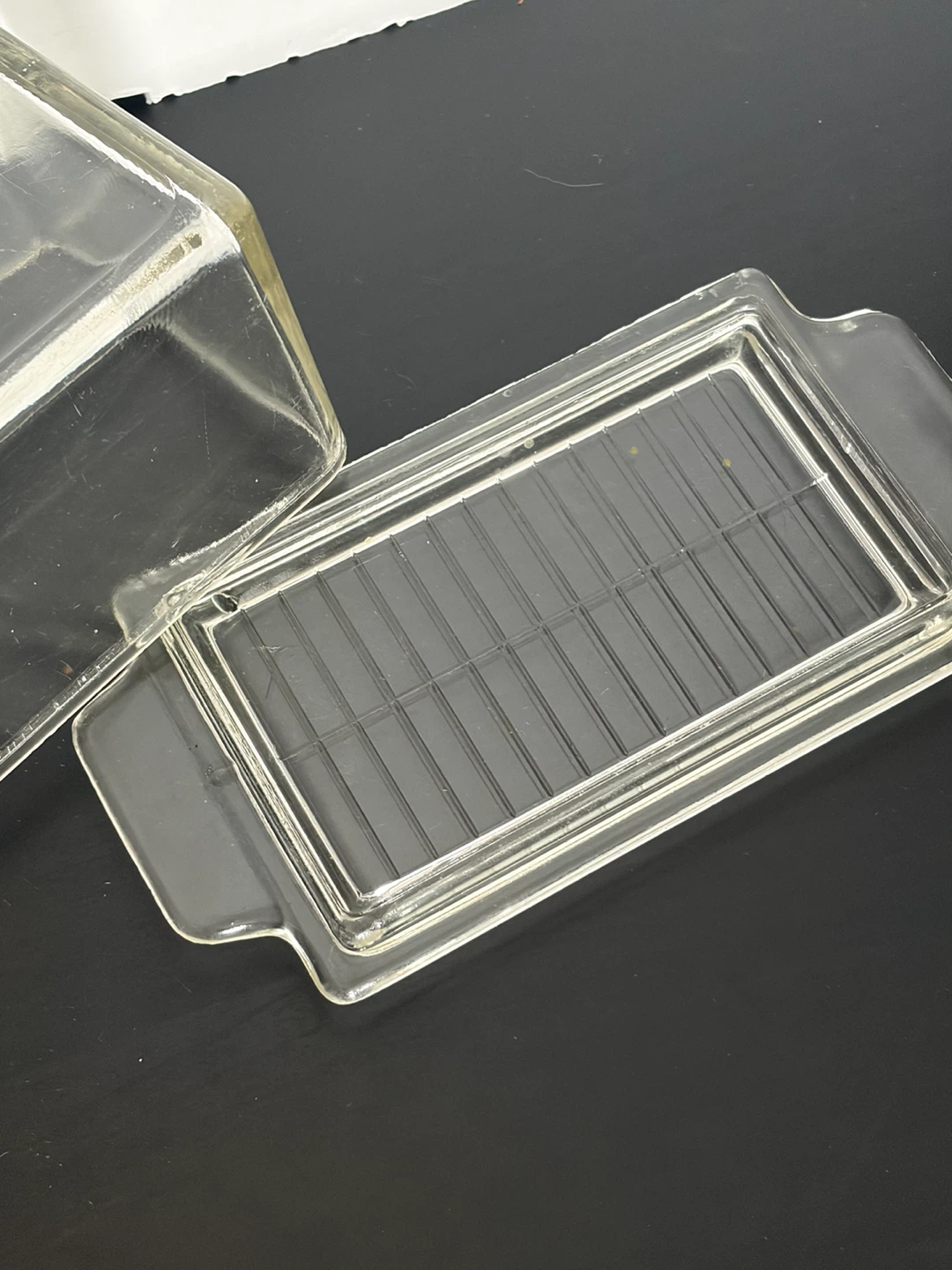 Tufglas Depression Era Butter Dish (chipped) - photo 5