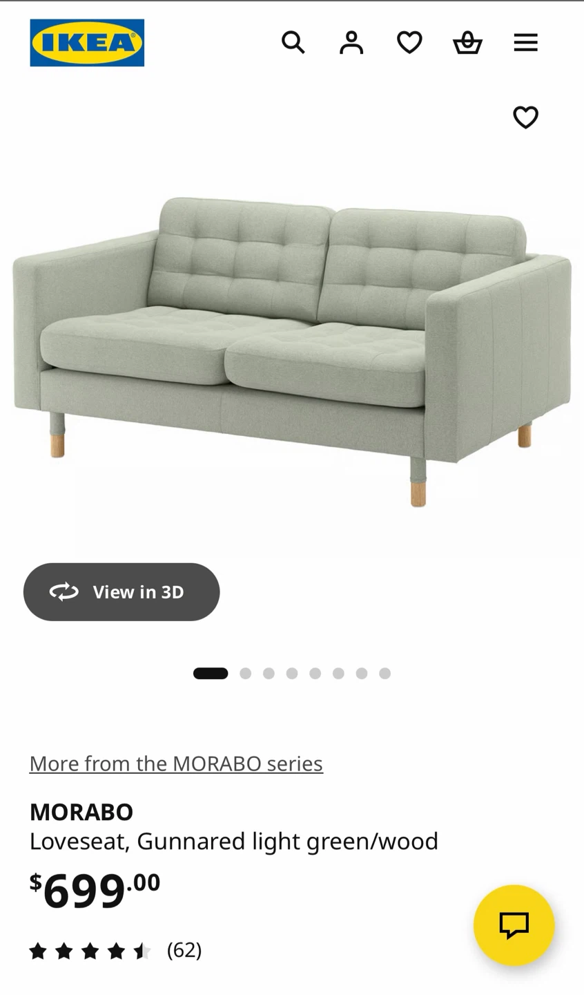 IKEA Morabo Loveseat (Light Green) - photo 2