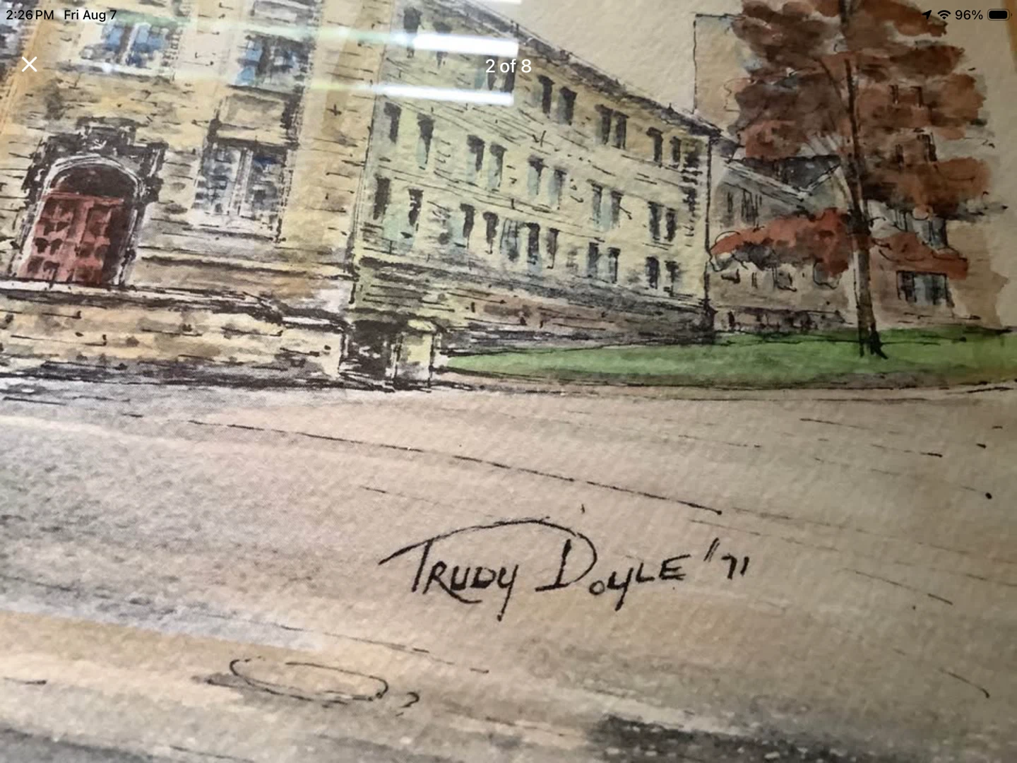 Vt Watercolour Ptg “Ann Baillie Residence KGH” Cdn Trudy Doyle 🐞 - photo 2