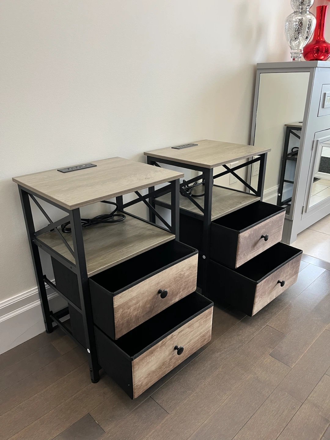 New Set of Greige Tables w/ Power & LED - photo 2