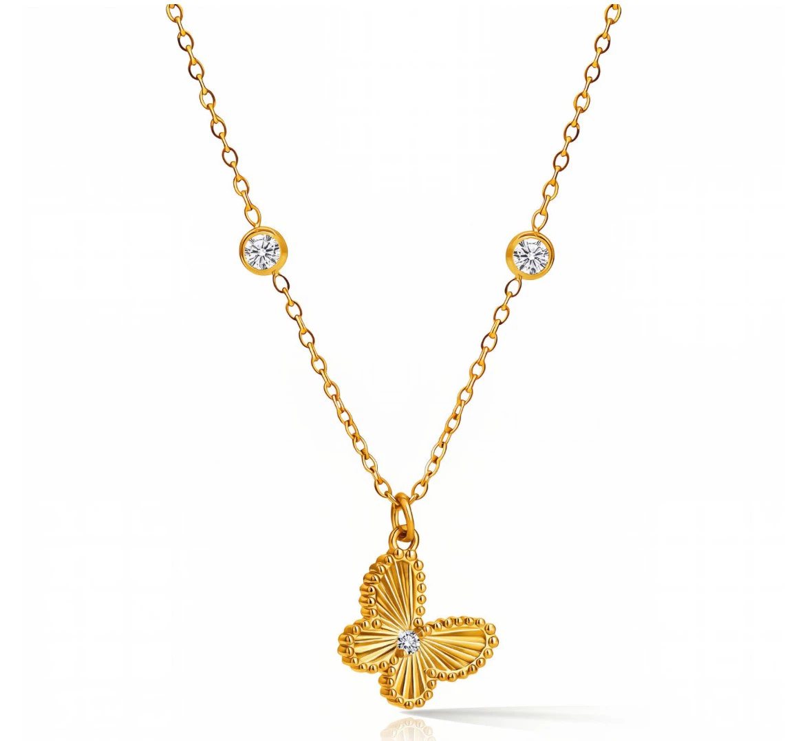 Gold-tone Necklace with Pendant - photo 3