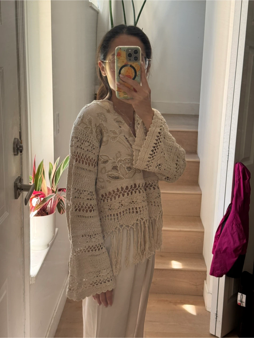 ZARA Women Long Sleeve Tassels Embroidery Shirt - Size M - photo 2