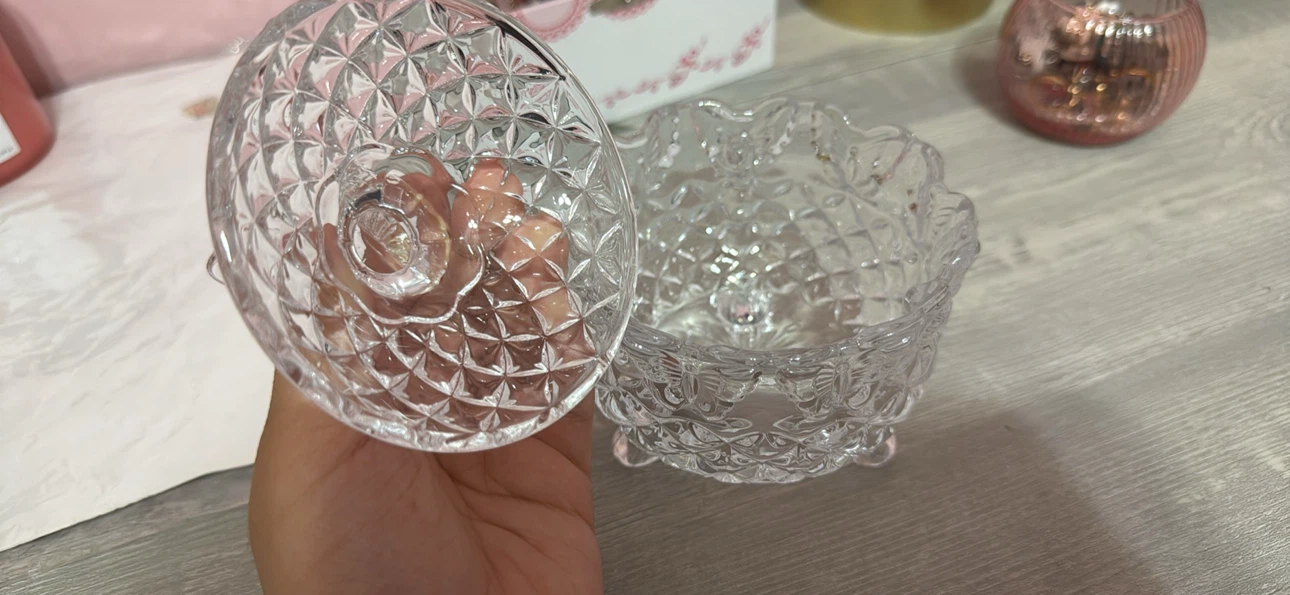 Clear Crystal Candy Dish with Butterfly Lid - photo 2