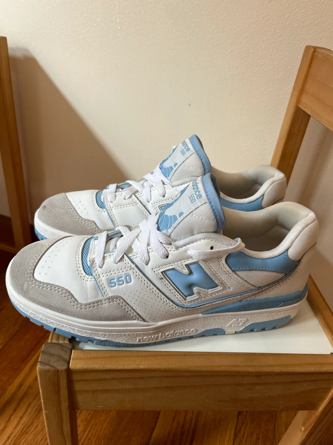 New Balance 550 White Light Blue Sneakers - photo 2