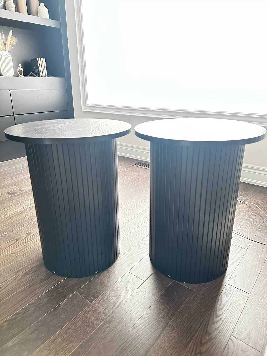 MOVING SALE ** Round fluted end table/side table (Set of 2)