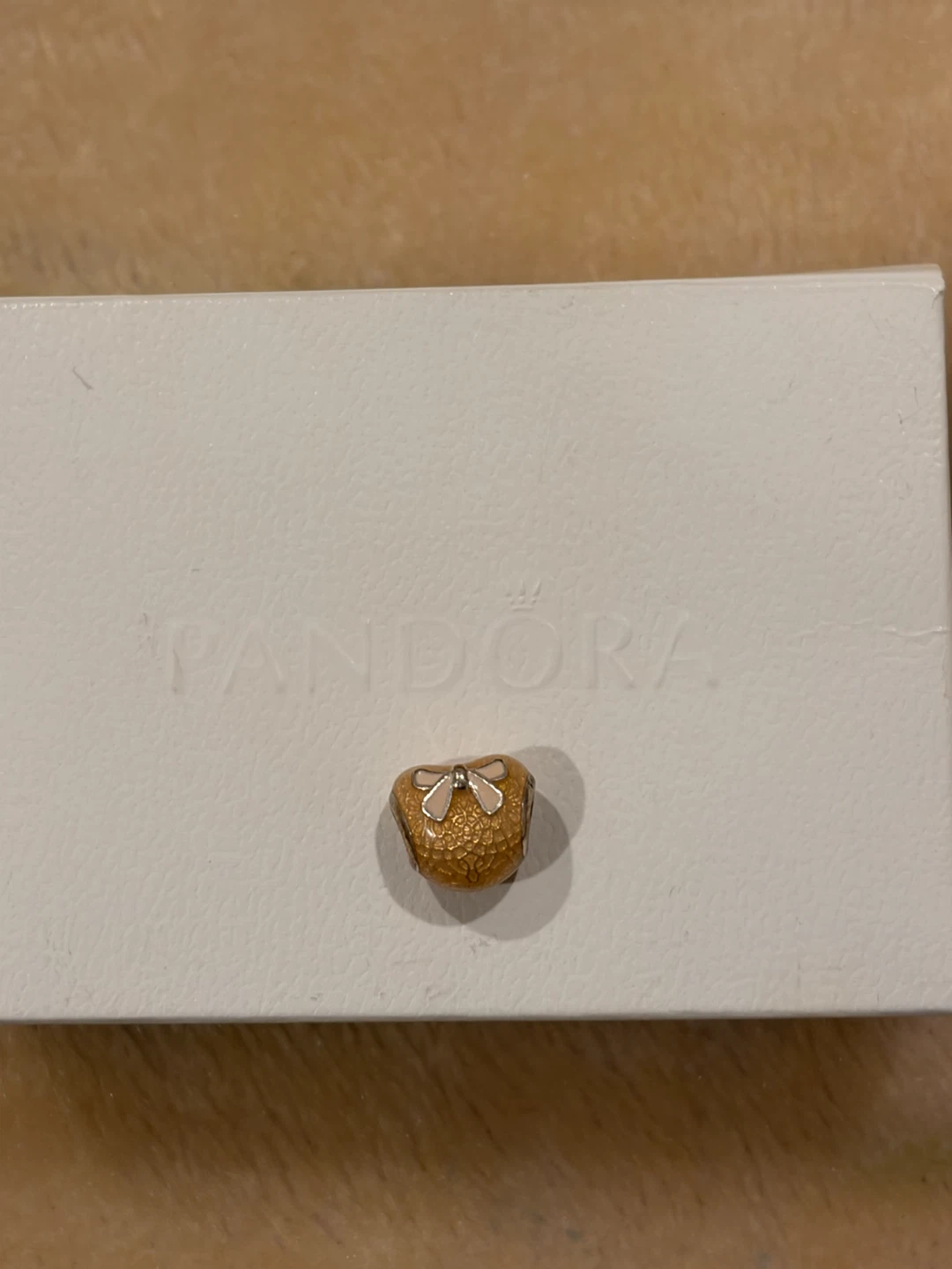 Retired Pandora Heart Charm with Bow