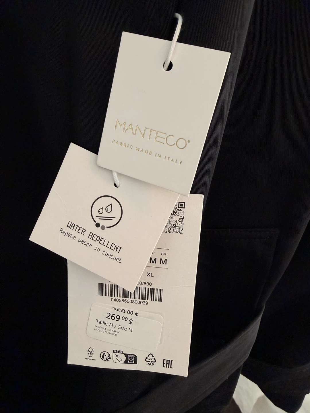 ZARA  Manteco Men’s Trench Coat - size M - 100% cotton - photo 4