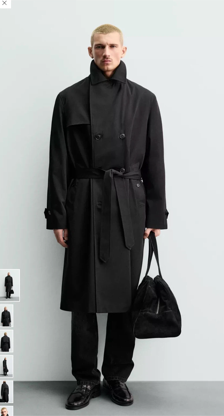 ZARA  Manteco Men’s Trench Coat - size M - 100% cotton - photo 5