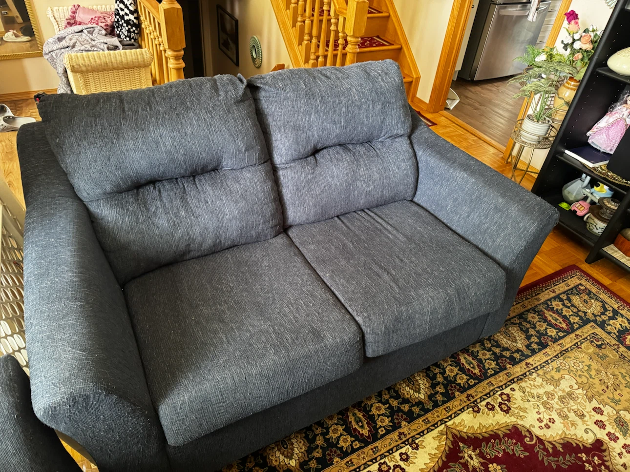 Dark Grey Fabric Sofa and Matching Armchair - photo 3