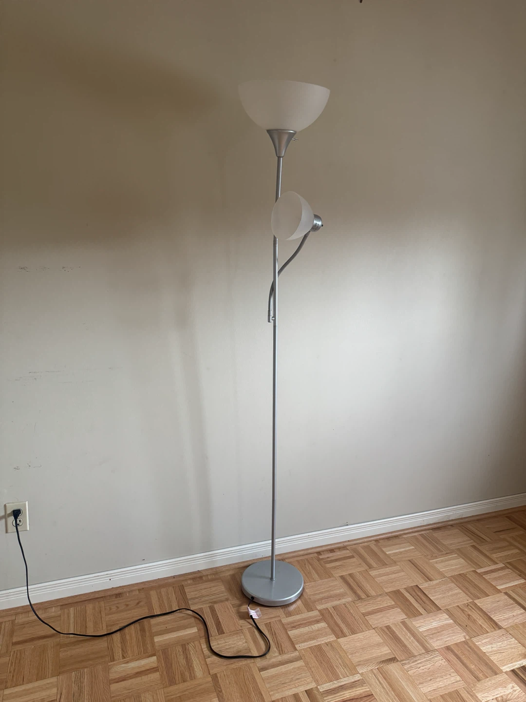 Silver Floor Lamp with Reading Light