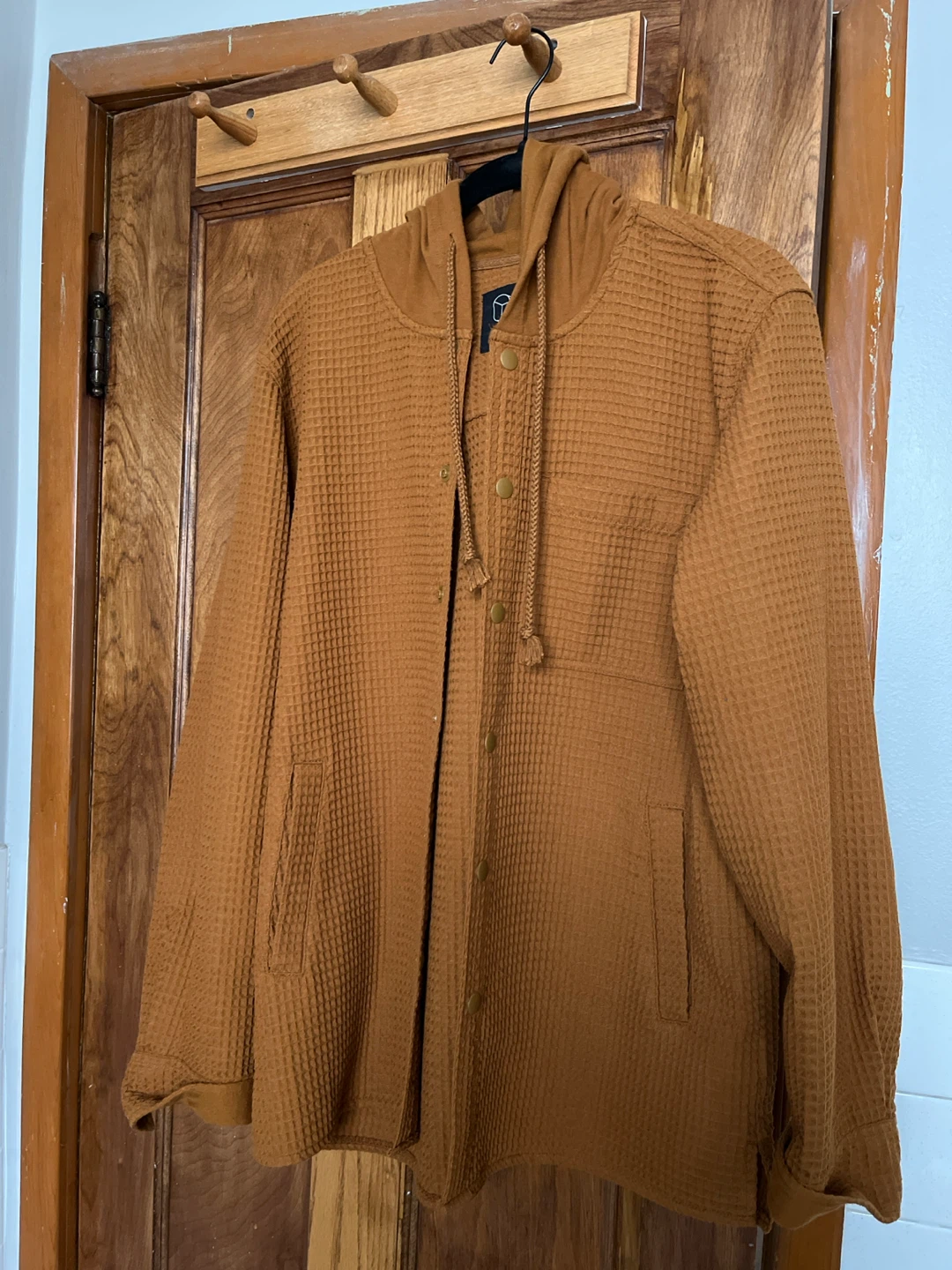 Original Use Waffle Knit Hoodie Shirt Jacket - Size S