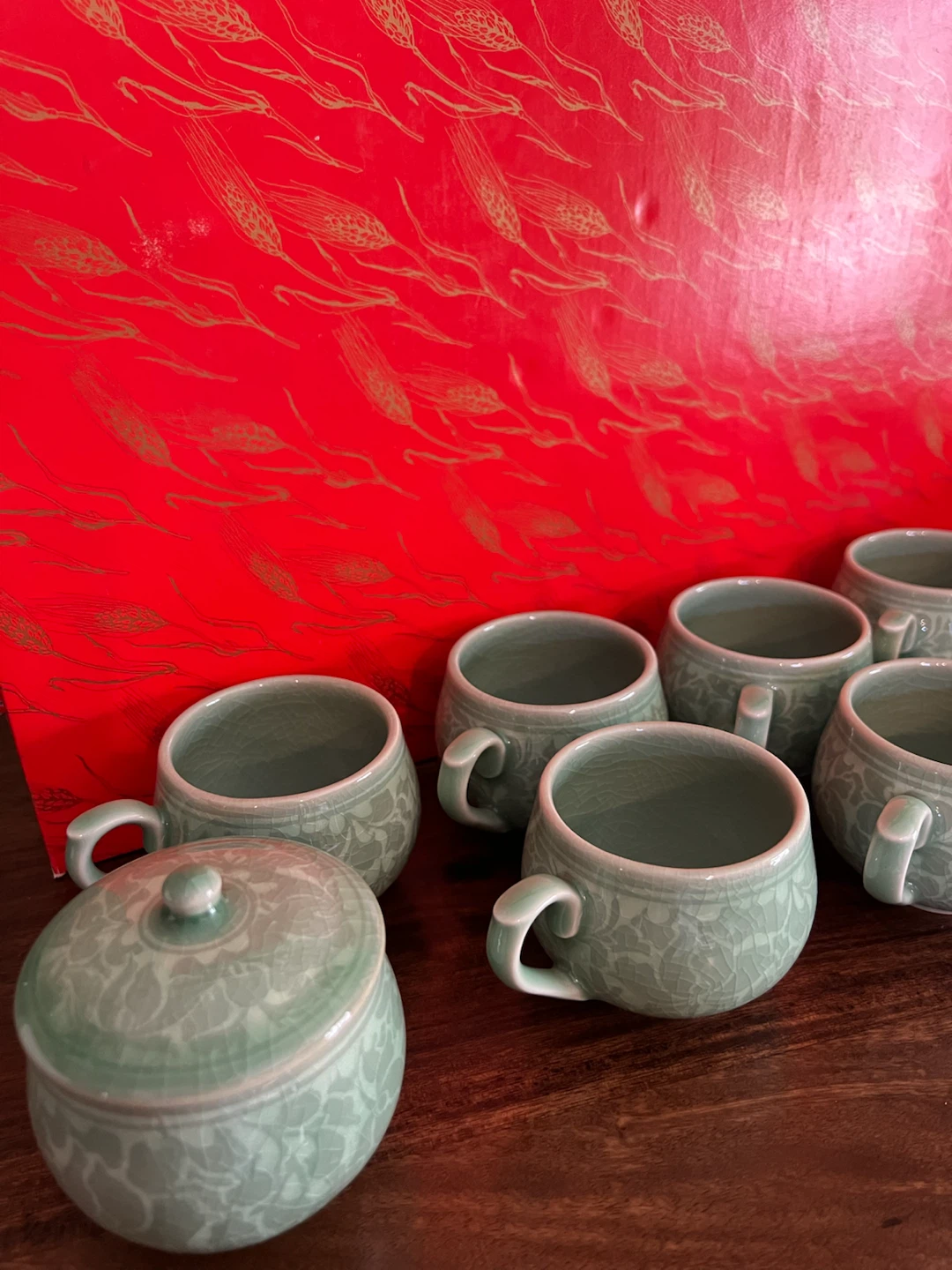 Celadon Tea Set with 6 Cups and Saucers - photo 2