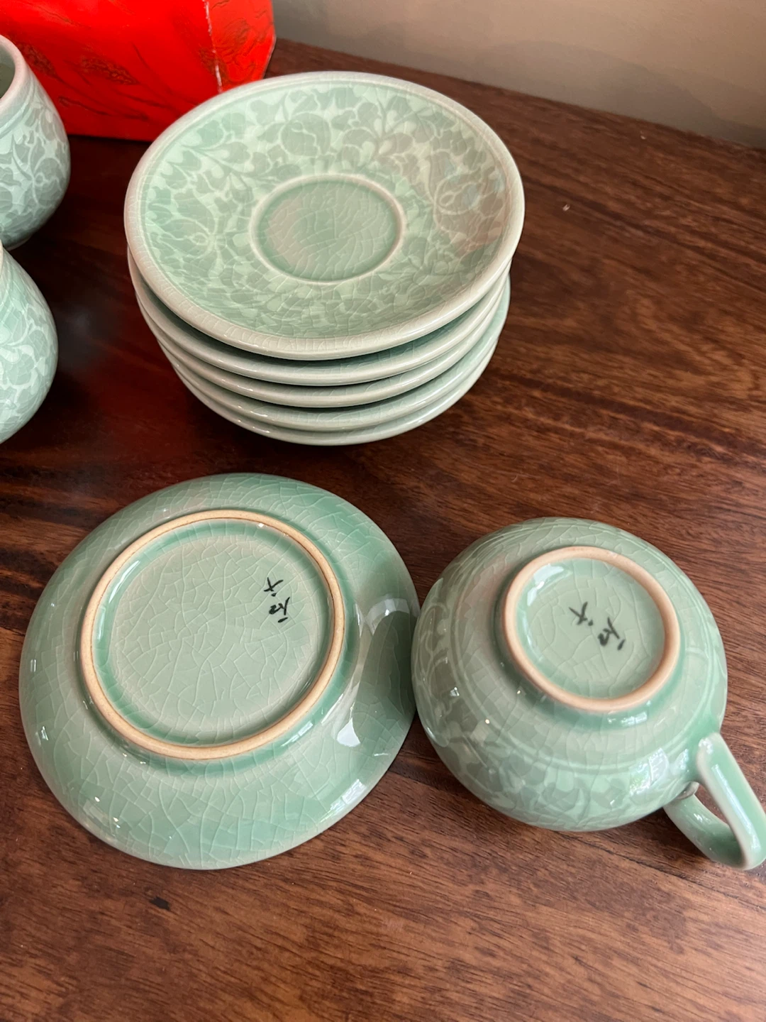 Celadon Tea Set with 6 Cups and Saucers - photo 5