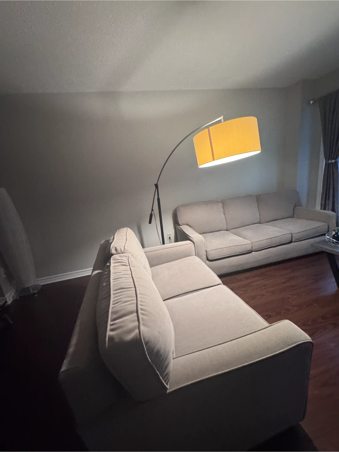 Beige Loveseat and Sofa Set