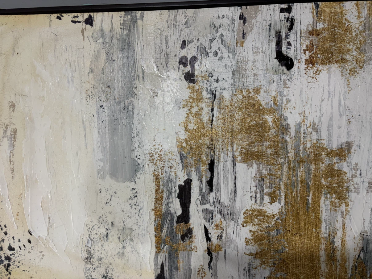 Abstract Canvas Wall Art with Gold Accents - photo 4