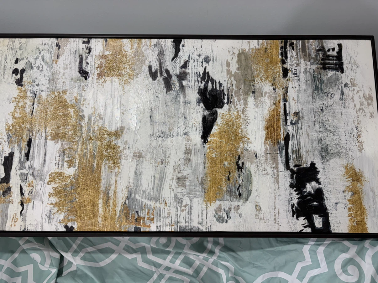 Abstract Canvas Wall Art with Gold Accents - photo 5