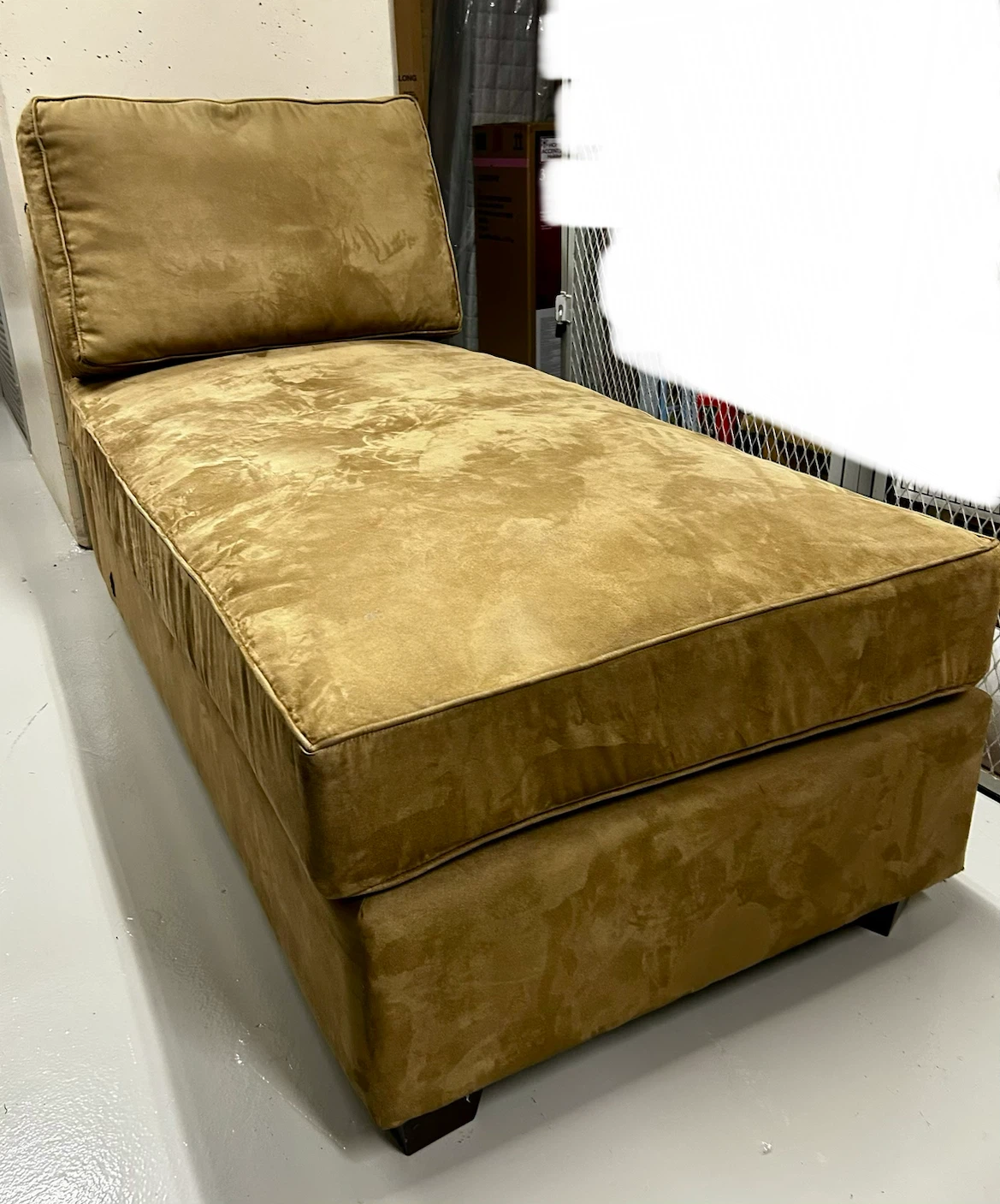 Brown Suede Chaise Lounge