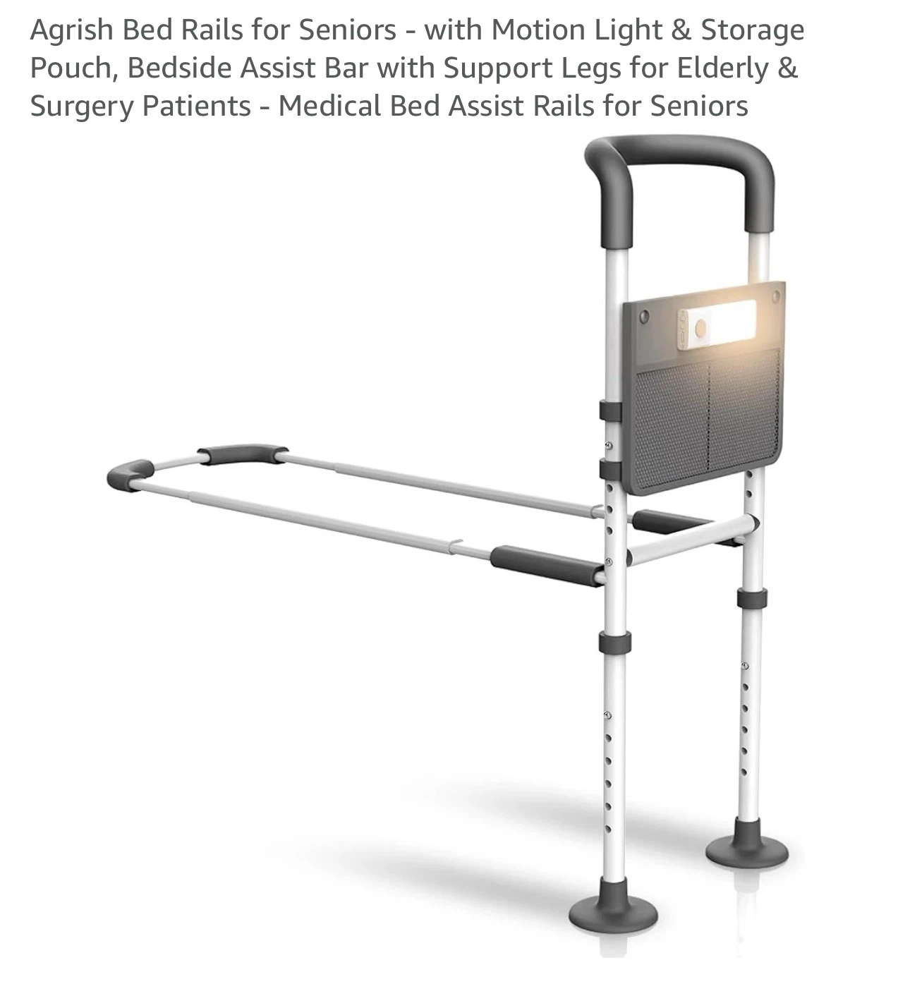 Agrish Bed Rails for Seniors with Motion Light AB2