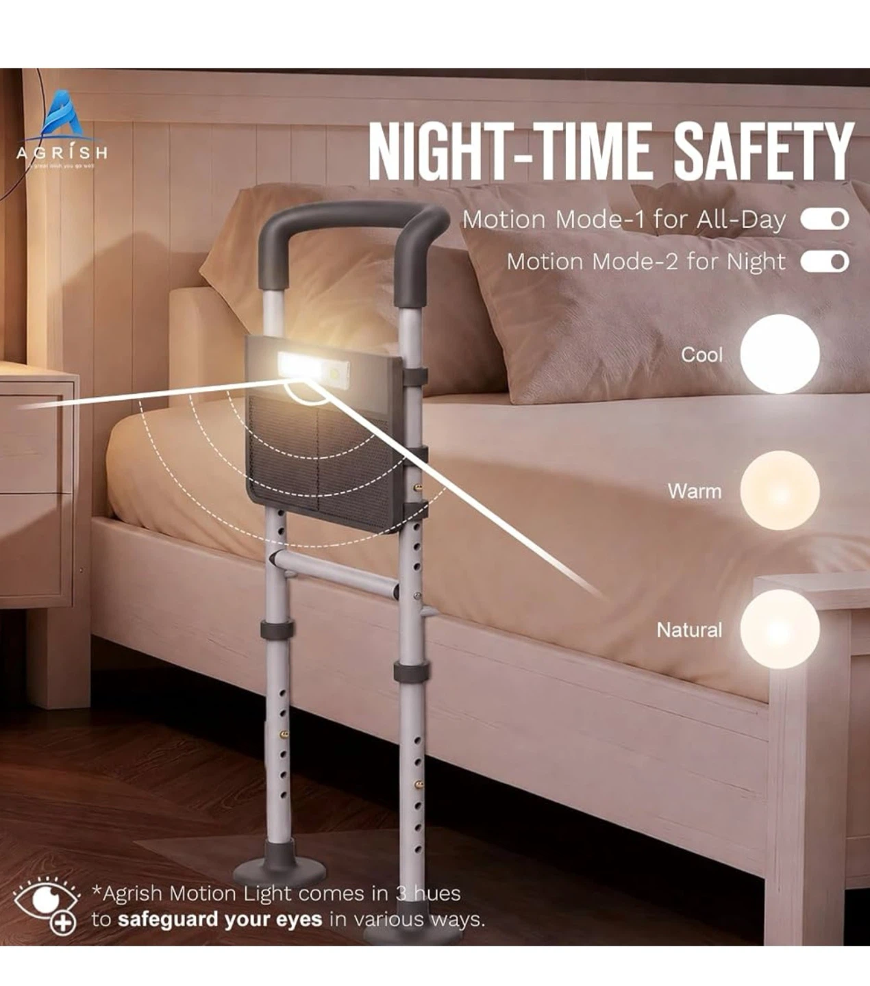Agrish Bed Rails for Seniors with Motion Light AB2 - photo 2