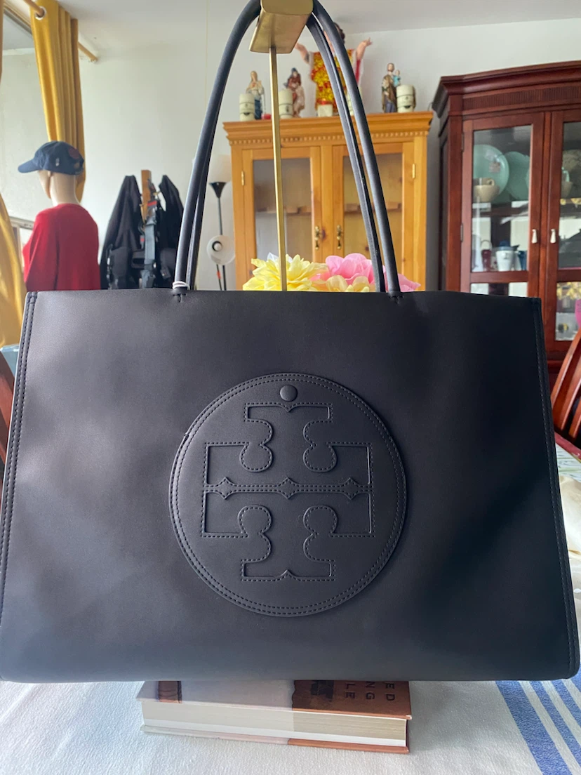 Tory Burch Black Leather Tote Bag