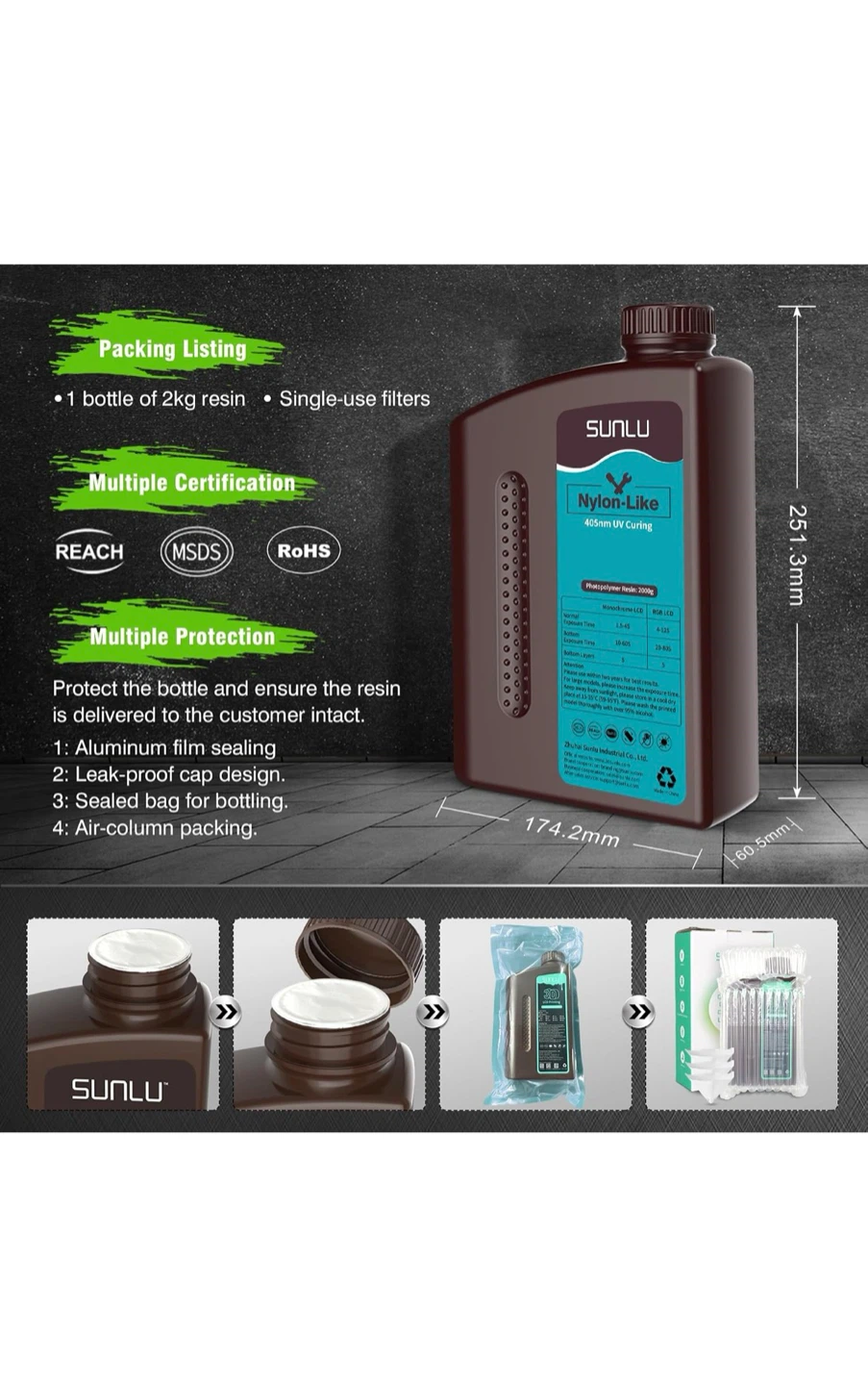 SUNLU Nylon-Like 3D Printer Resin 1kg - photo 3
