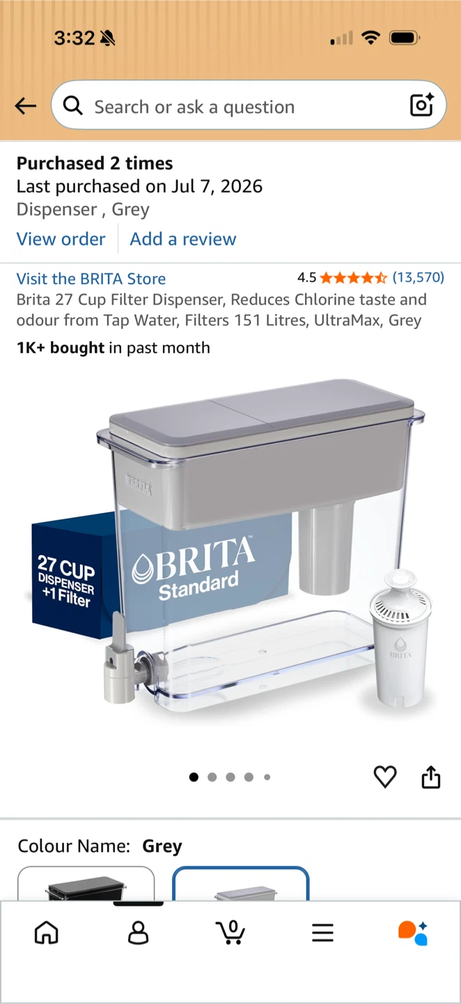Brita jug & 6 filters, one month old