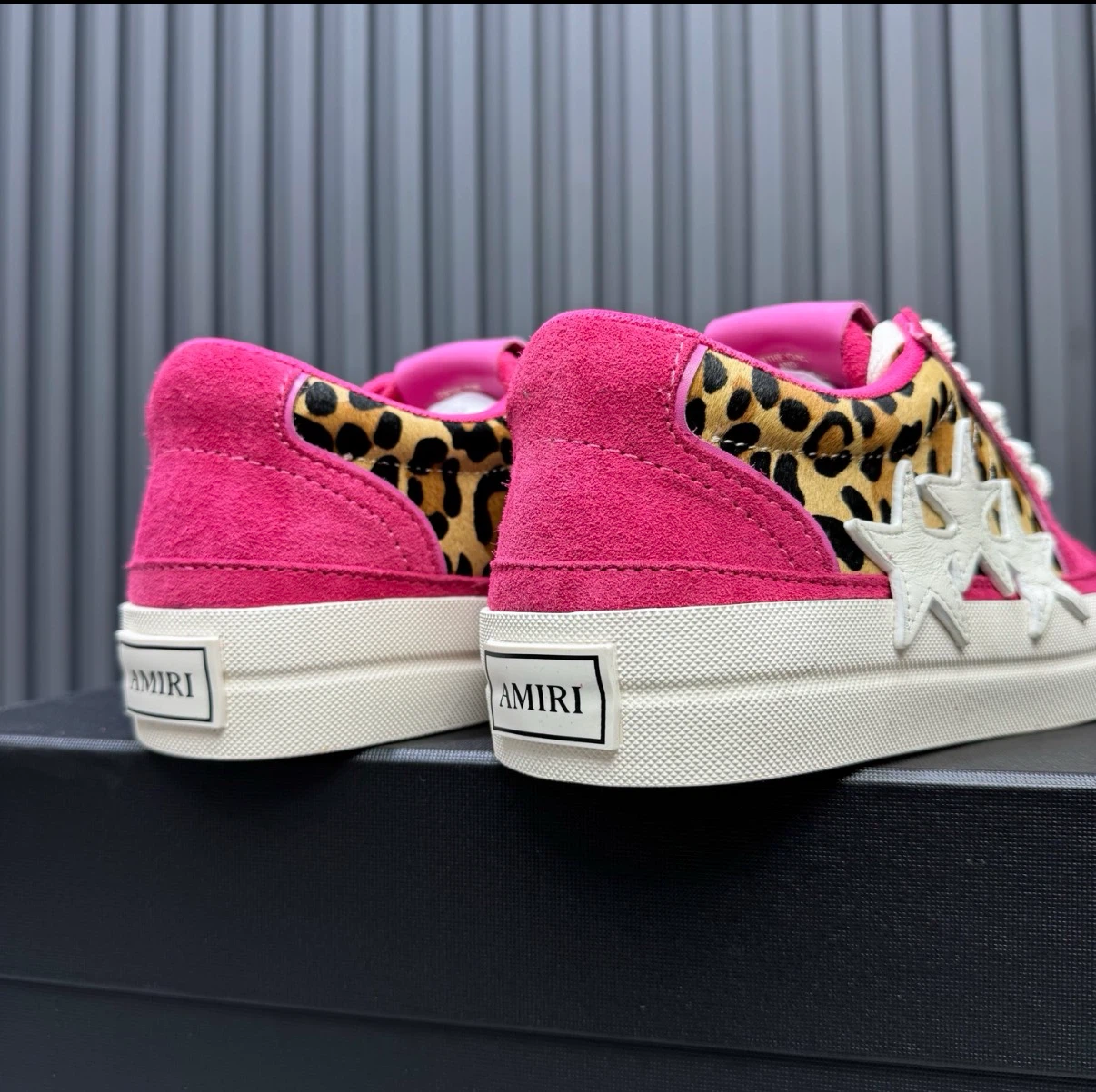 AMIRI Court Low Sneakers Pink Leopard Star Sz 35-46 - photo 3