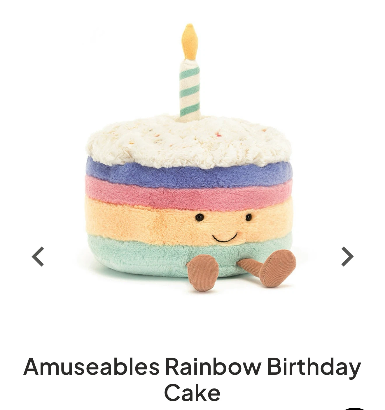 Jellycat Amuseables Rainbow Birthday Cake Plush - photo 2