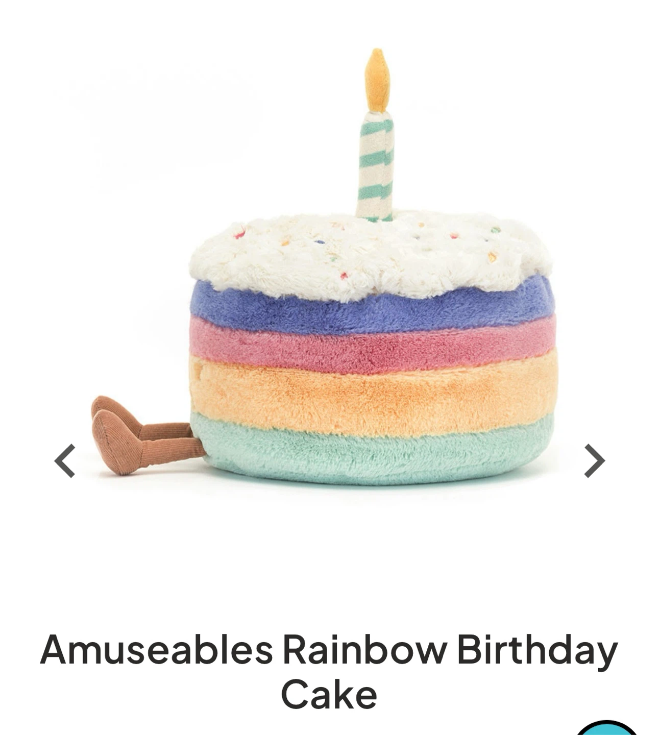 Jellycat Amuseables Rainbow Birthday Cake Plush - photo 3