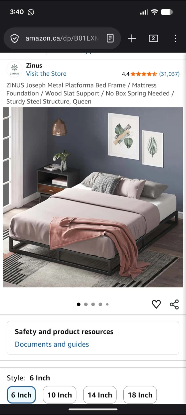Metal Platform Bed Frame - Queen - photo 3