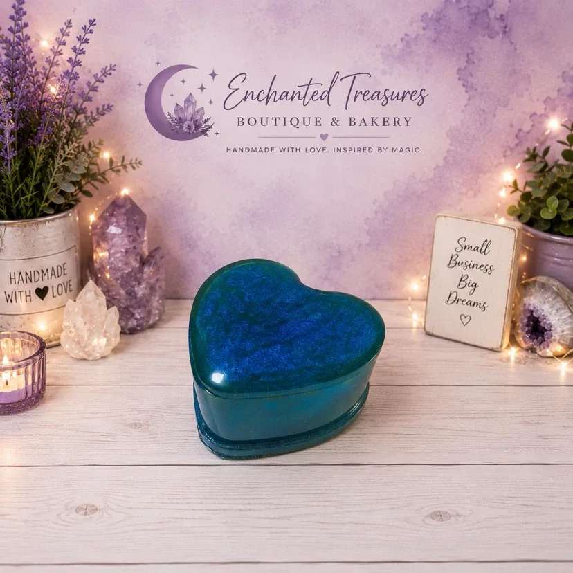 Heart Shaped Resin Trinket Box