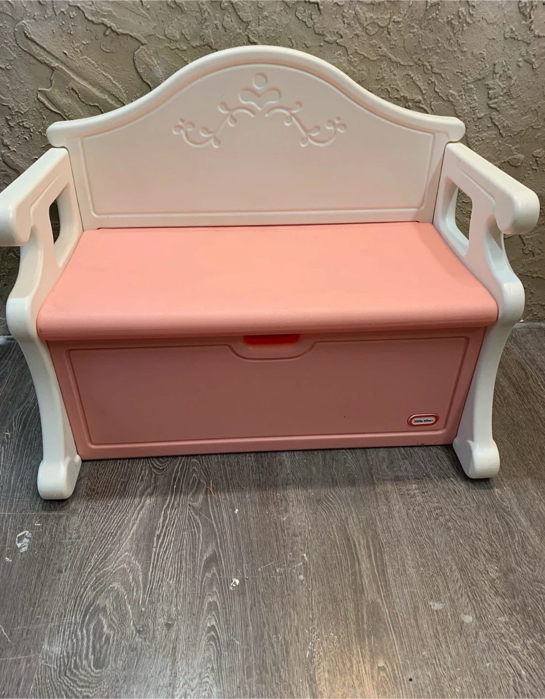 Little Tikes Pink and White Toy Storage Bench