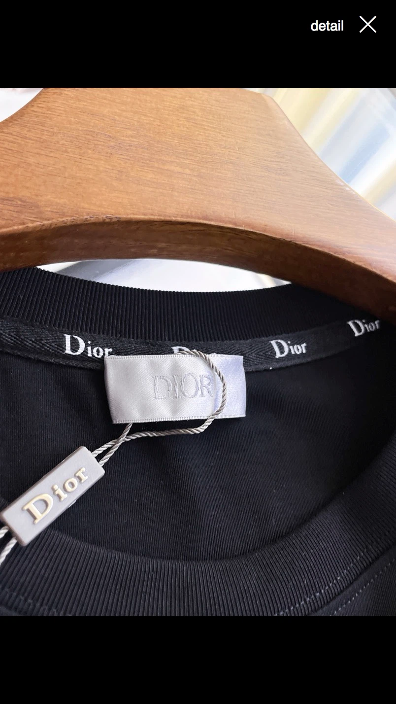 Dior Black Embroidered Flower T-Shirt - Size L - photo 2