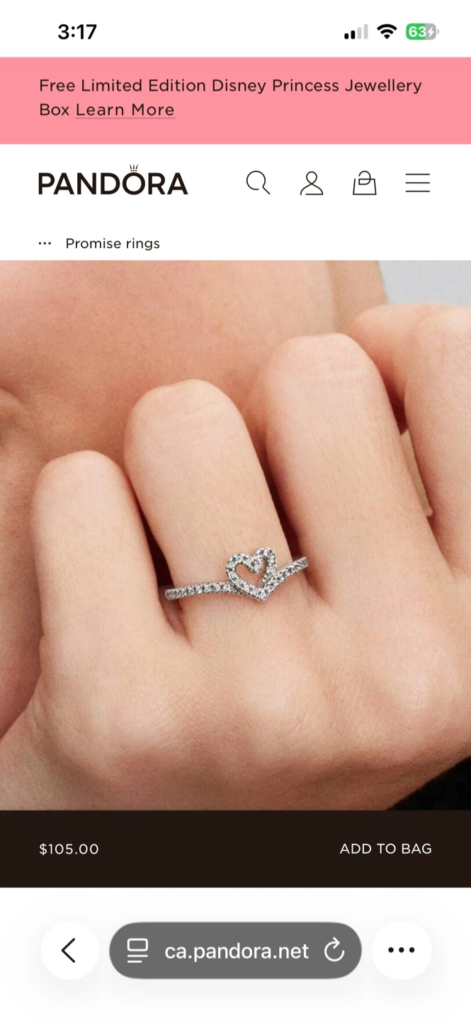 Pandora Sparkling Heart Ring - photo 3