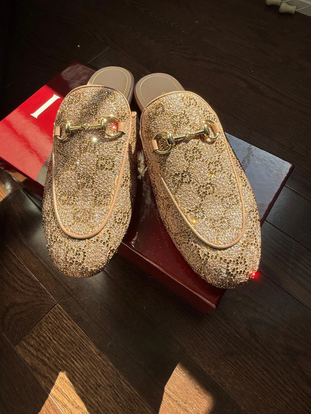 Gucci Glitter Horsebit Mules (authentic) - photo 3