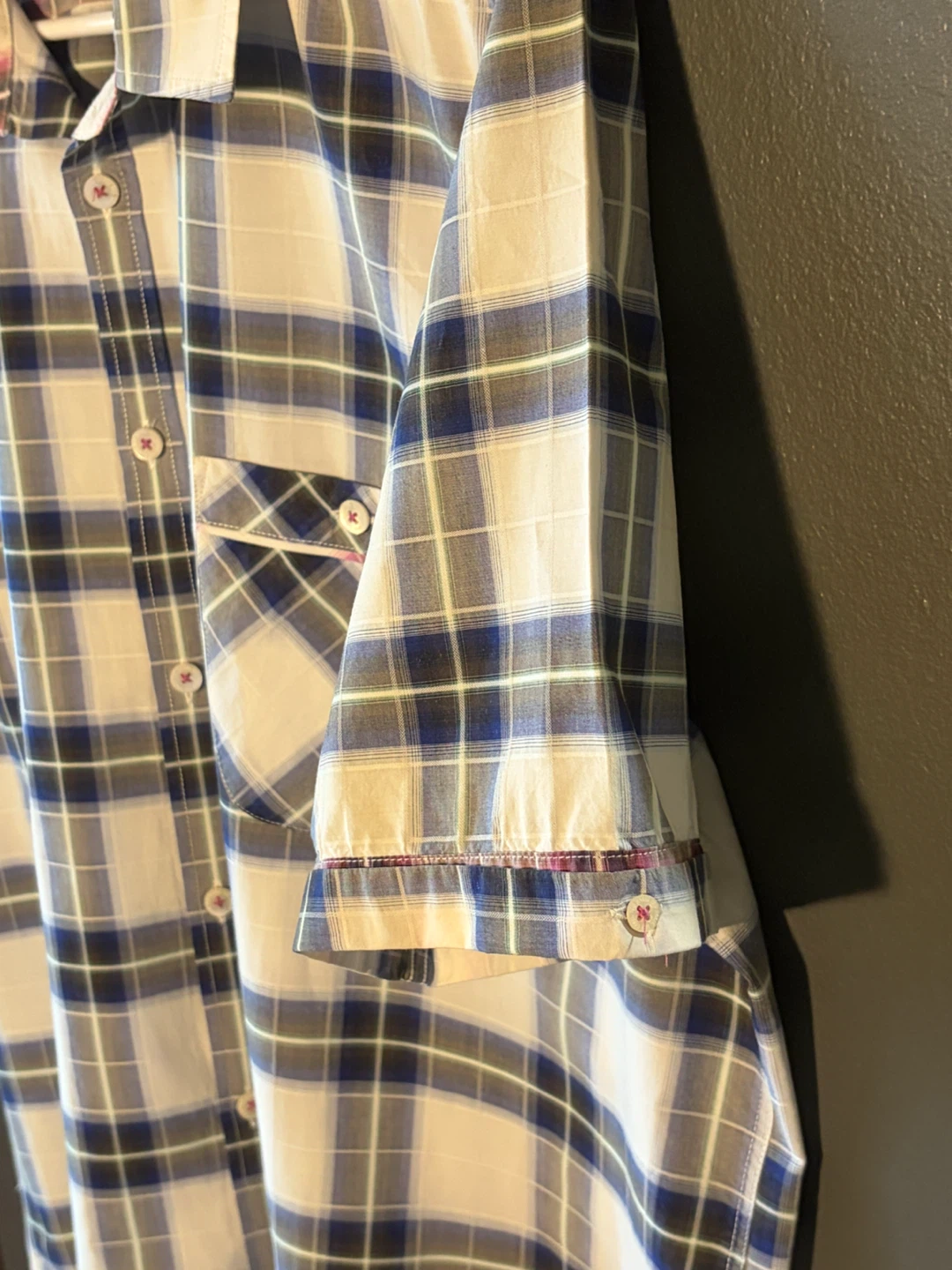 Ted Baker London Plaid Short Sleeve Button-Up Shirt Size 6 - photo 5