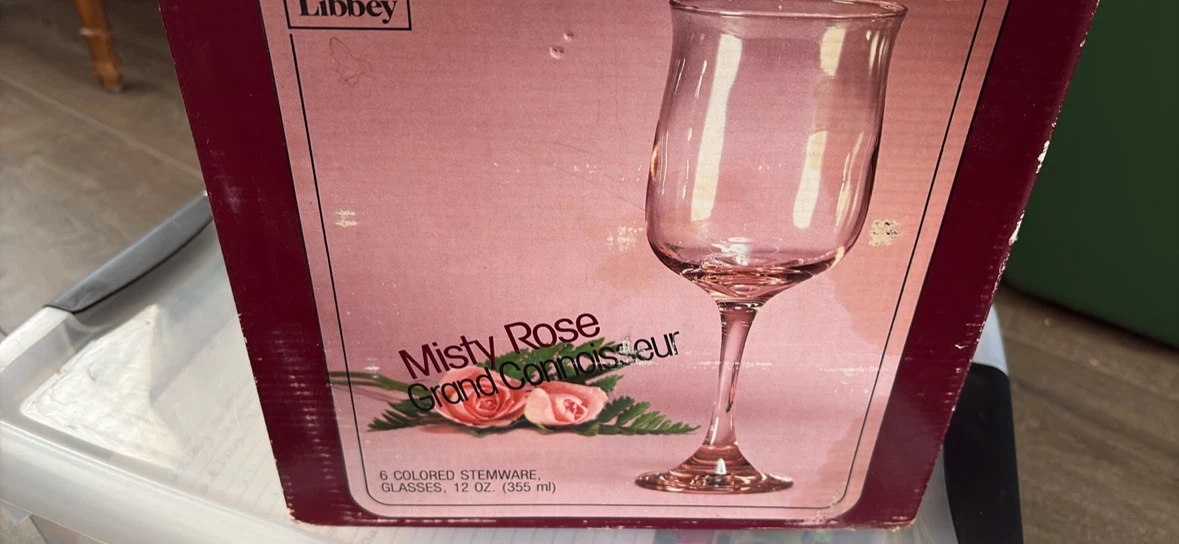 Libbey Misty Rose Grand Connoisseur 12oz Stemware Glasses